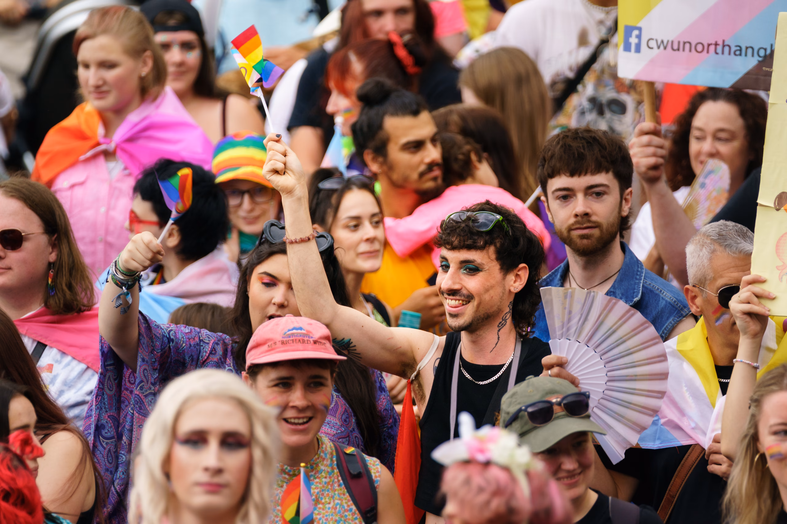 Picture of the large crowd of the pride march