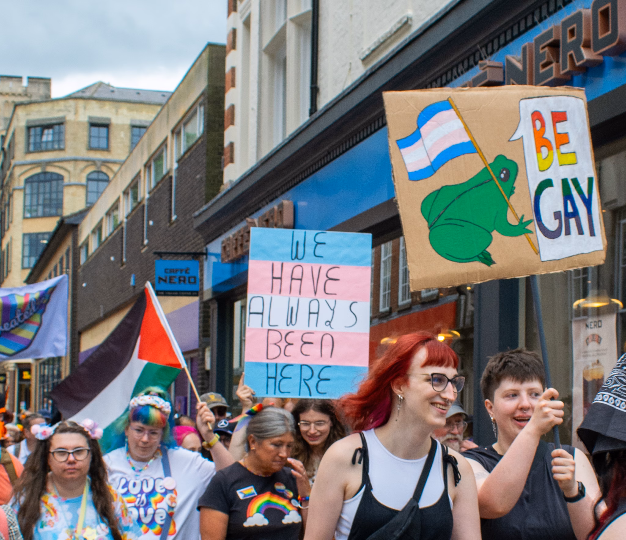 People in the Norwich Pride March